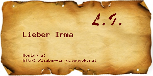 Lieber Irma névjegykártya