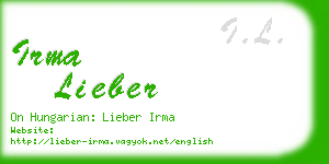 irma lieber business card